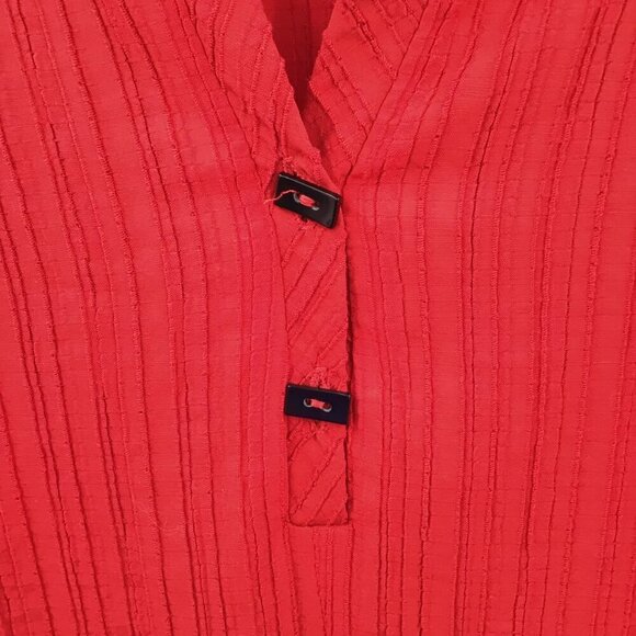 Moonlight by Y&S Popover Top XXL Red Goth Wired Collar Crinkle Pleated Sharkbite - Picture 10 of 13